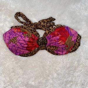 Y2K Leopard Print Victoria Secret Strapless Bikini Top